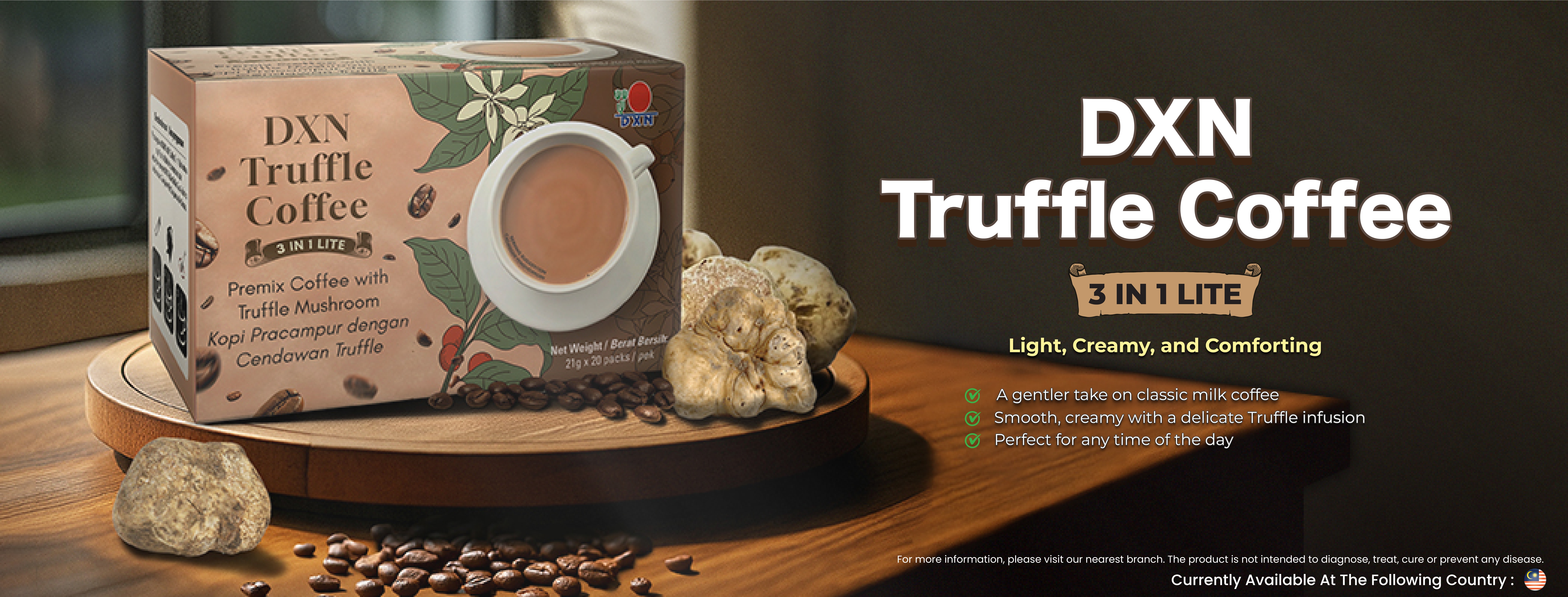 DXN Truffle Coffee 3 in 1 Lite Banner