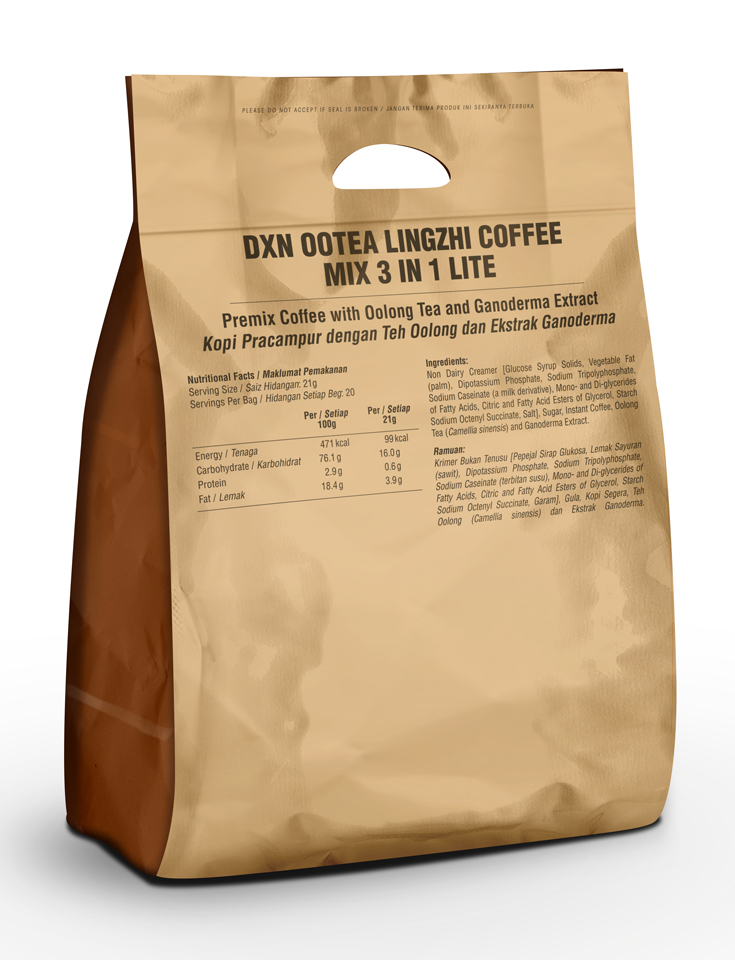 DXN Ootea Lingzhi Coffee Mix 3 in 1 Lite